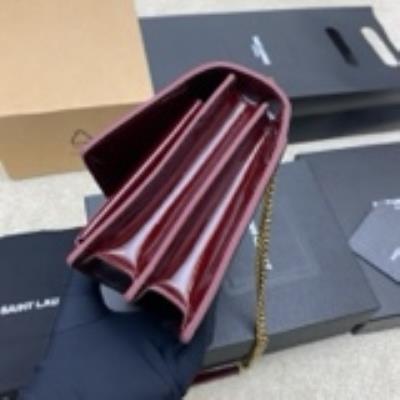 wholesale quality ysl sunset 22cm maroon patent leather